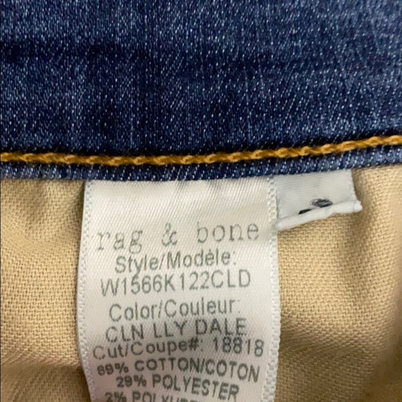Rag & Bone Ankle Skinny In Clean Lily Dale Sz 26 - Picture 9 of 10